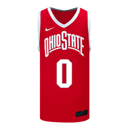 Ohio State Buckeyes Nike Basketball Student Athlete #0 John Mobley Jr. Scarlet Jersey - Front View