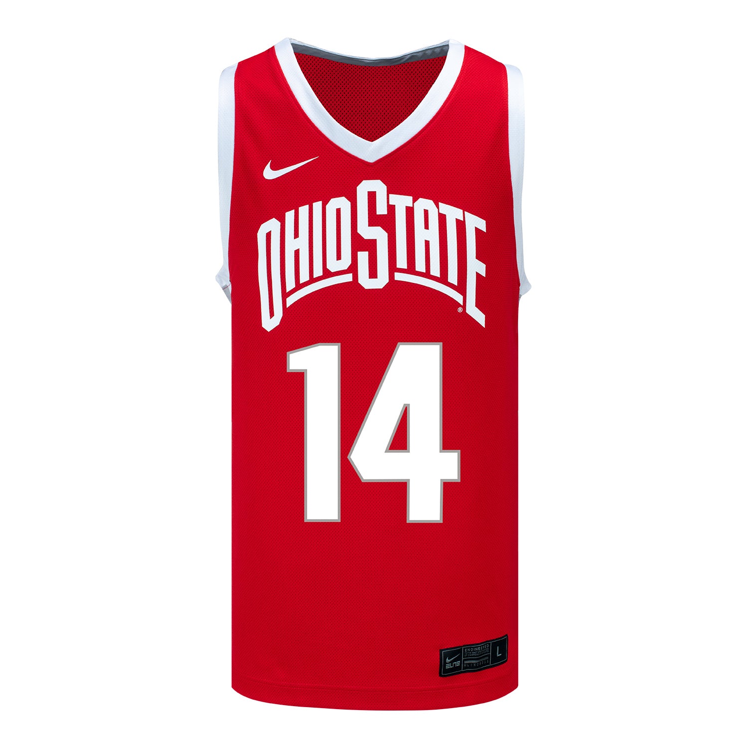 Ohio State Buckeyes Nike Women's Basketball Student Athlete #14 Ella Hobbs Scarlet Jersey - Front View