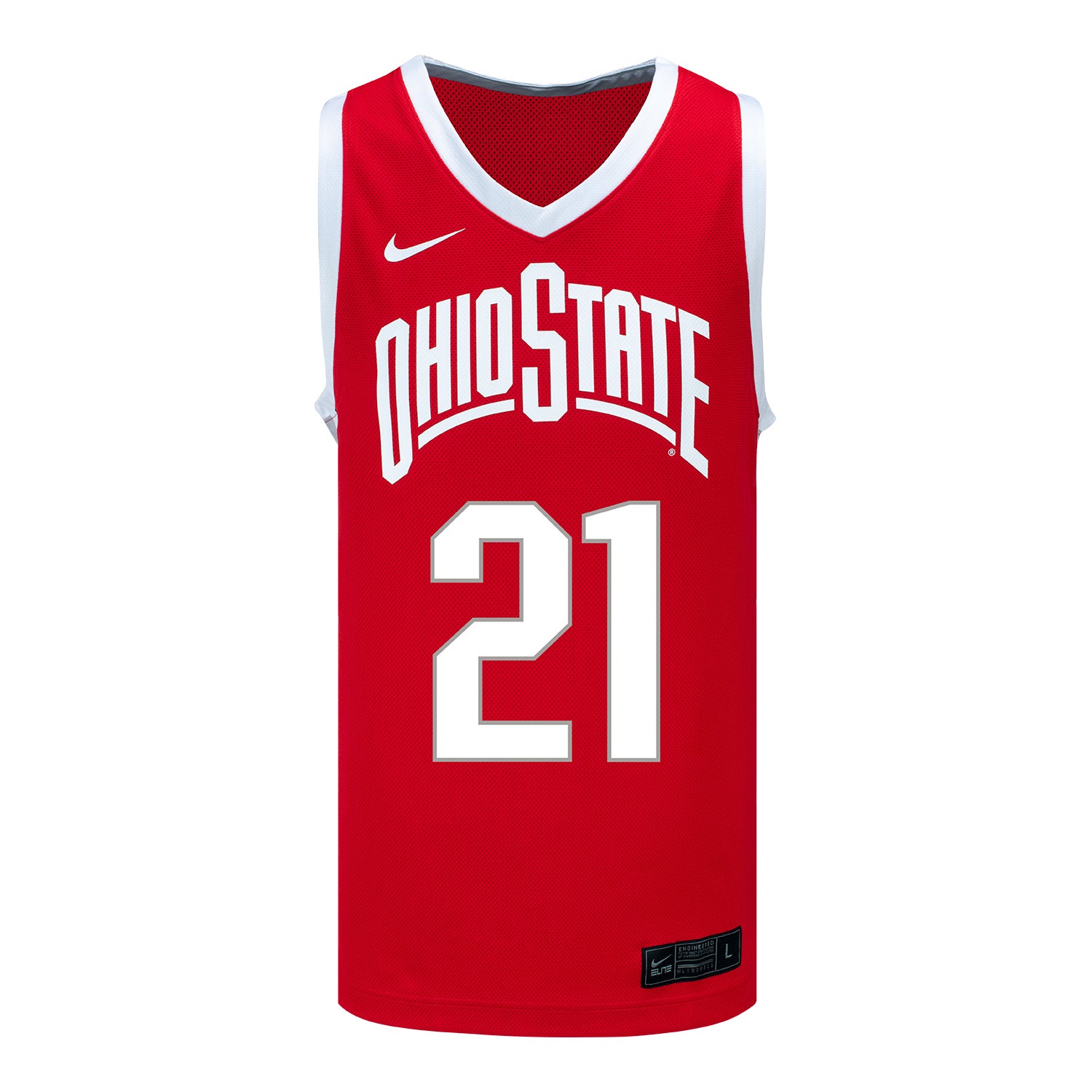 Ohio State Buckeyes Nike Women's Basketball Student Athlete #21 Chance Gray Scarlet Jersey - Front View