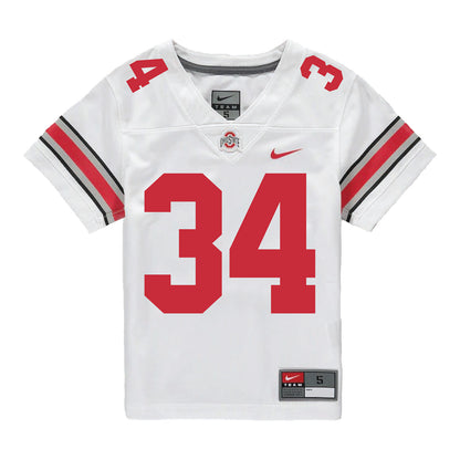 Ohio State Buckeyes Nike #34 Bukari Miles Student Athlete Gray Football Jersey - Front View