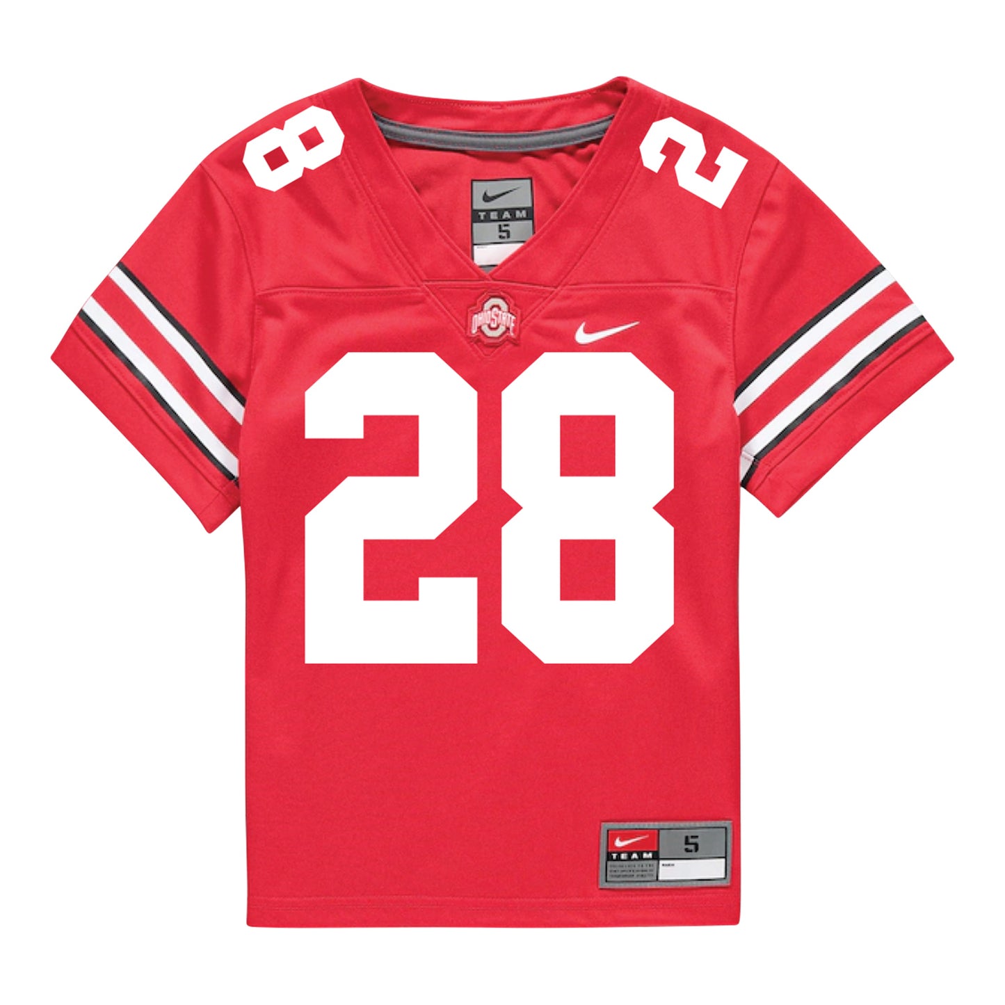 Ohio State Buckeyes Nike #28 Leroy Roker Student Athlete Scarlet Football Jersey - Front View