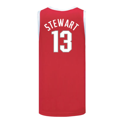 Ohio State Buckeyes Nike Basketball Student Athlete #13 Sean Stewart Scarlet Jersey - Back View