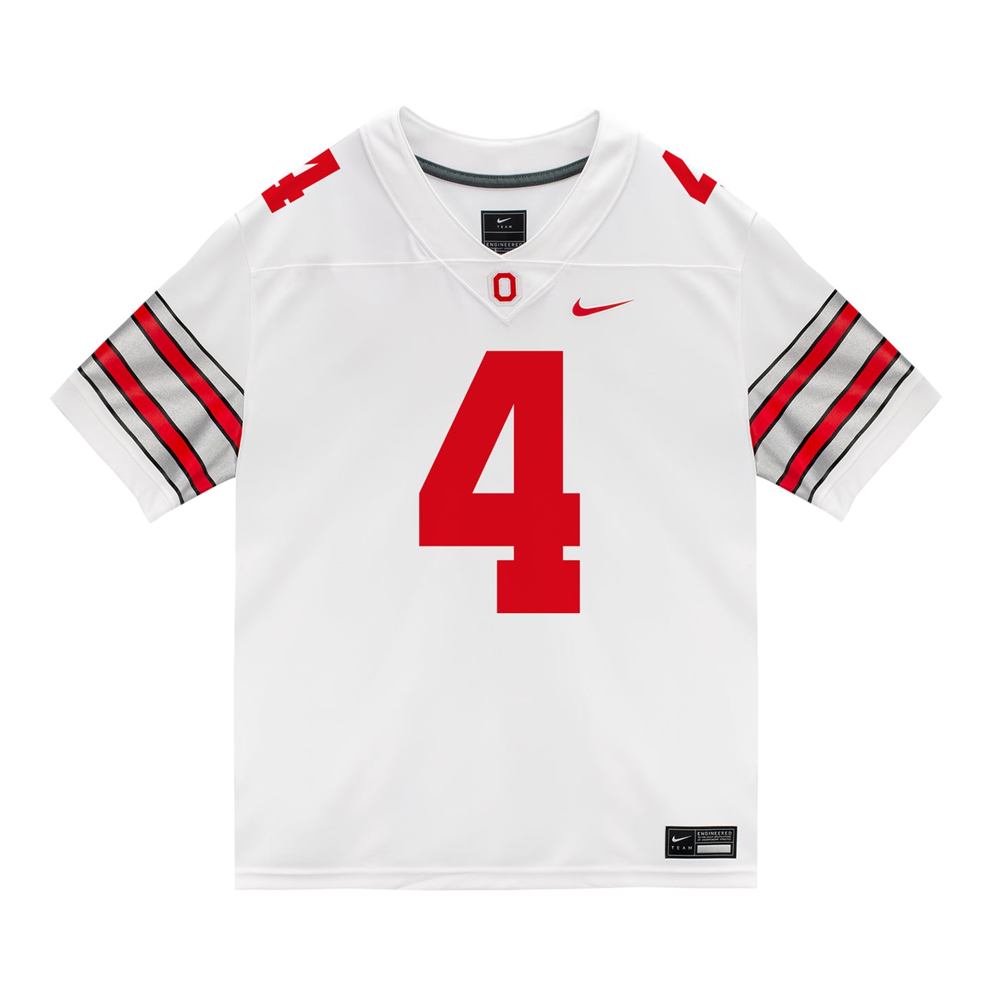 Ohio State Buckeyes Nike #4 Jeremiah Smith Student Athlete White Football Jersey