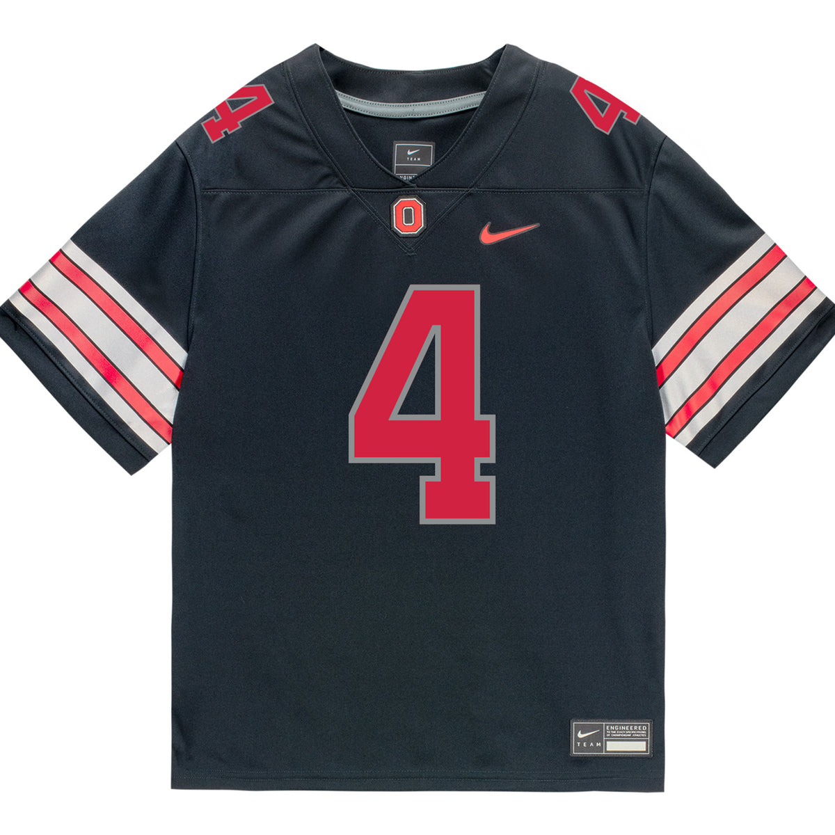 Youth Ohio State Buckeyes #4 Jeremiah Smith Student Athlete Black Football Jersey