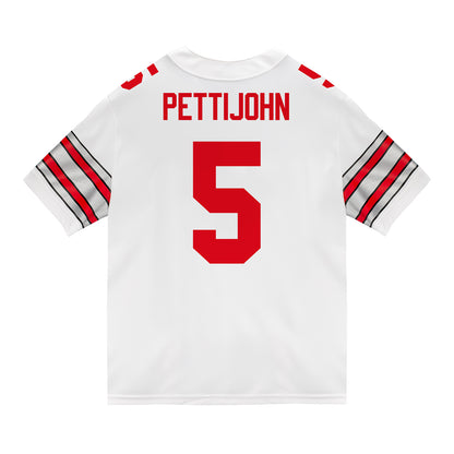 Ohio State Buckeyes Nike #5 Riley Pettijohn Student Athlete White Football Jersey