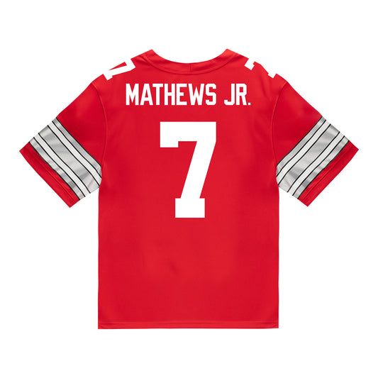 Ohio State Buckeyes Nike #7 Jermaine Mathews Jr. Student Athlete Scarlet Football Jersey