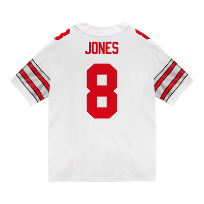 Ohio State Buckeyes Nike #8 De'Zie Jones Student Athlete White Football Jersey