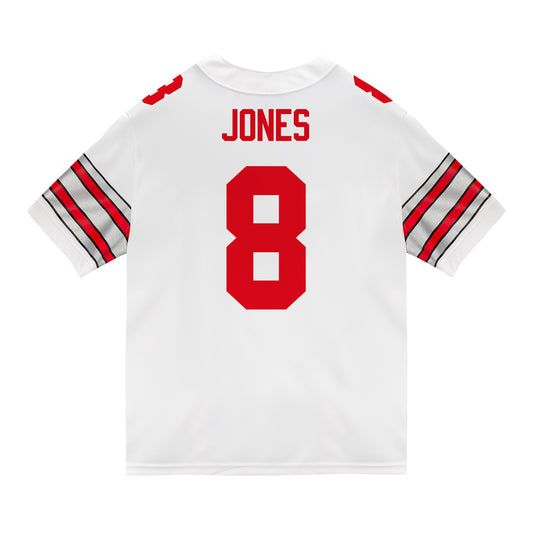Ohio State Buckeyes Nike #8 De'Zie Jones Student Athlete White Football Jersey