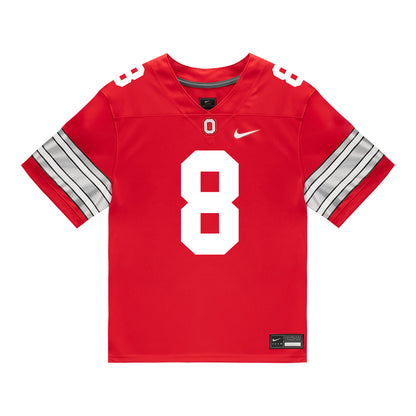 Ohio State Buckeyes Nike #8 Jaylen McClain Student Athlete Scarlet Football Jersey