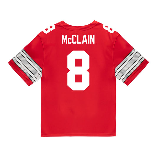 Ohio State Buckeyes Nike #8 Jaylen McClain Student Athlete Scarlet Football Jersey