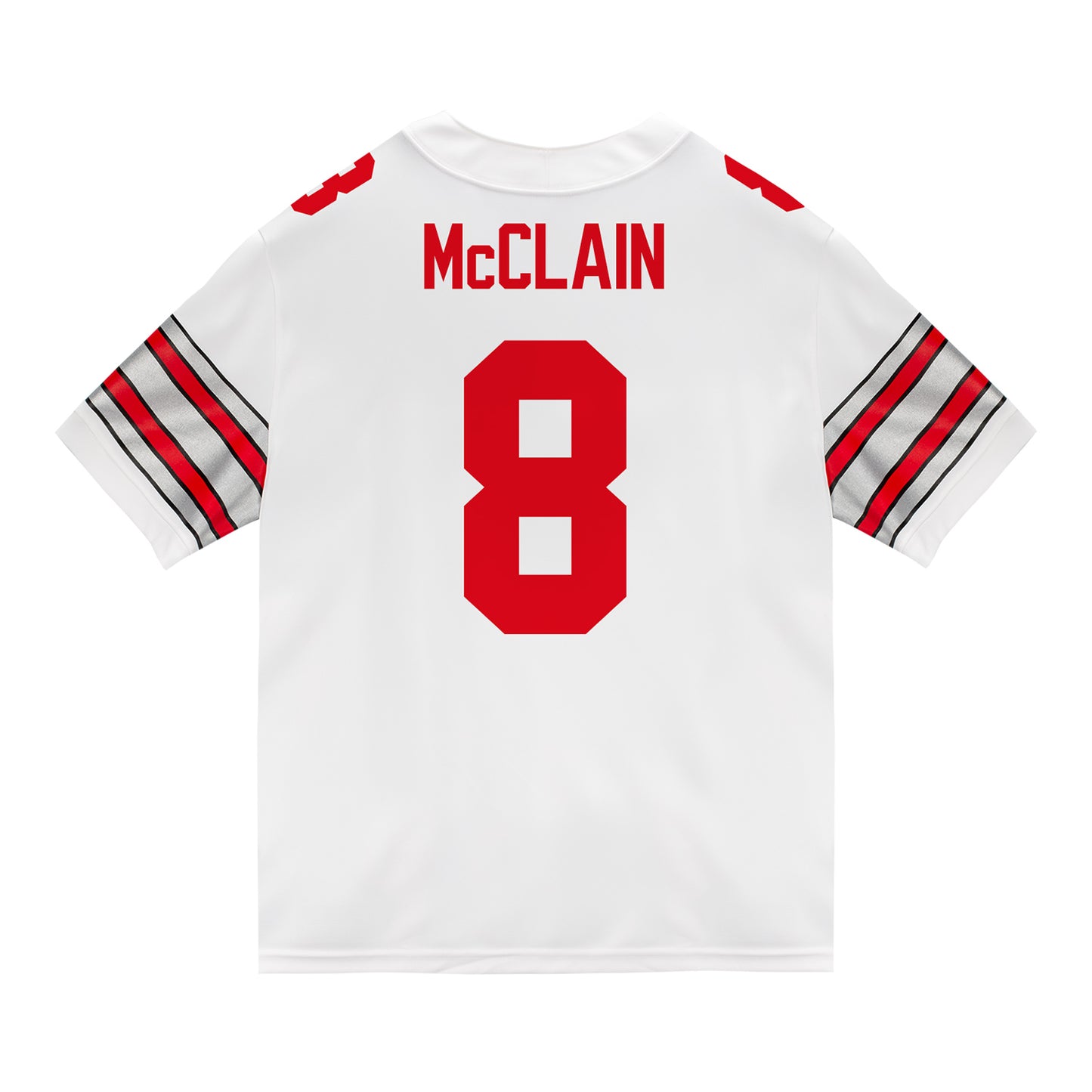 Ohio State Buckeyes Nike #8 Jaylen McClain Student Athlete White Football Jersey