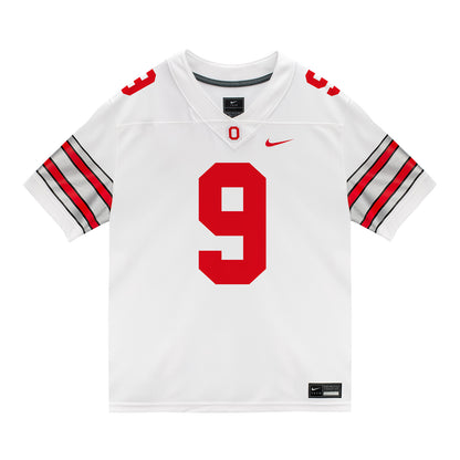 Ohio State Buckeyes Nike #9 Tavien St. Clair Student Athlete White Football Jersey