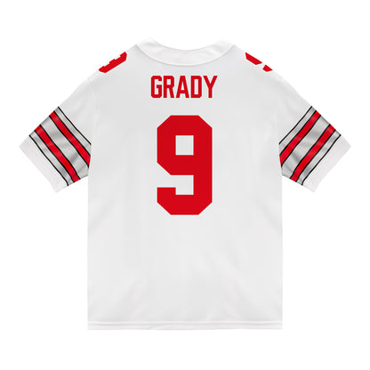 Ohio State Buckeyes Nike #9 Zion Grady Student Athlete White Football Jersey