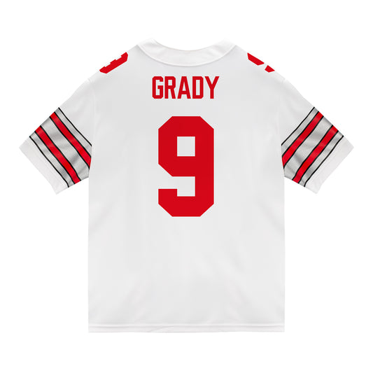 Ohio State Buckeyes Nike #9 Zion Grady Student Athlete White Football Jersey