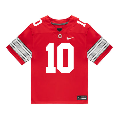 Ohio State Buckeyes Nike #10 Leroy Roker Student Athlete Scarlet Football Jersey