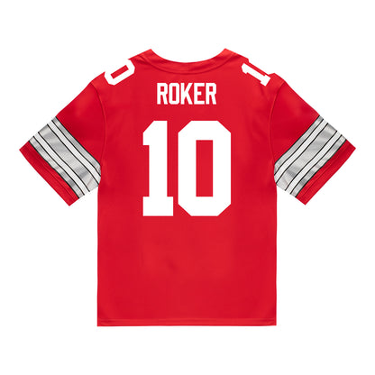 Ohio State Buckeyes Nike #10 Leroy Roker Student Athlete Scarlet Football Jersey