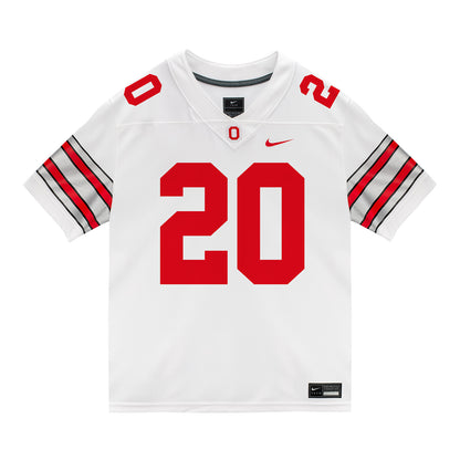 Ohio State Buckeyes Nike #20 Cincere Johnson Student Athlete White Football Jersey