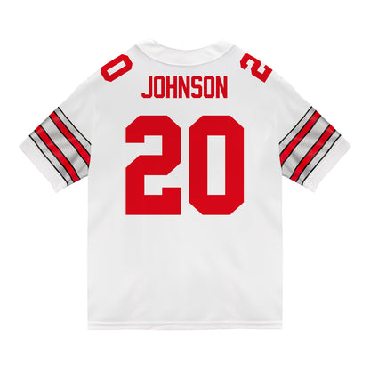 Ohio State Buckeyes Nike #20 Cincere Johnson Student Athlete White Football Jersey