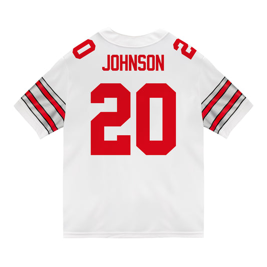 Ohio State Buckeyes Nike #20 Cincere Johnson Student Athlete White Football Jersey