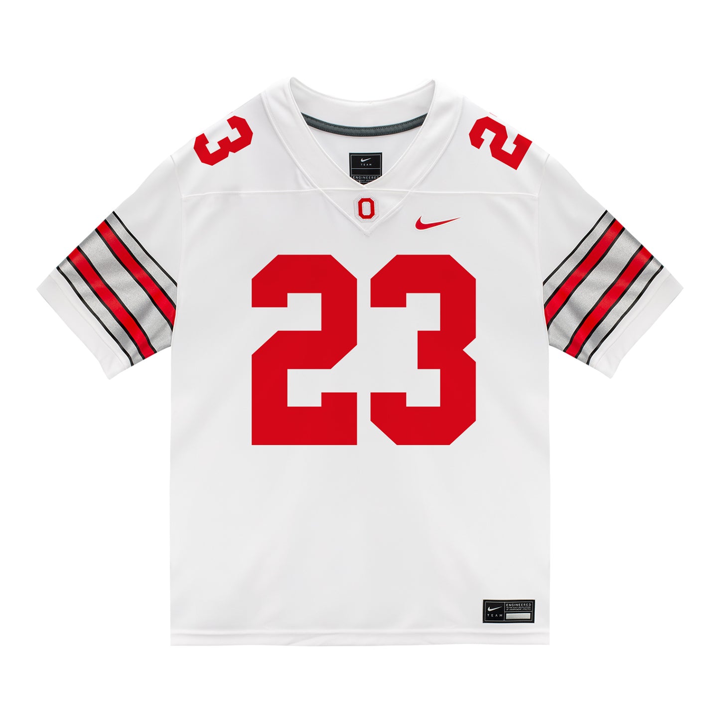 Ohio State Buckeyes Nike #23 Nathan Baudo Student Athlete White Football Jersey