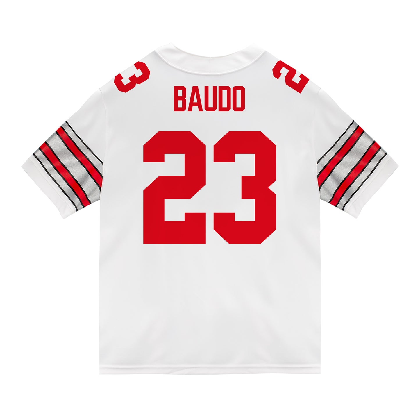 Ohio State Buckeyes Nike #23 Nathan Baudo Student Athlete White Football Jersey