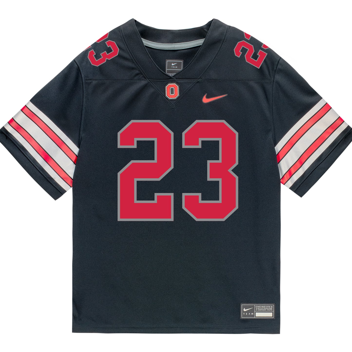 Ohio State Buckeyes Nike #23 Nathan Baudo Student Athlete Black Football Jersey