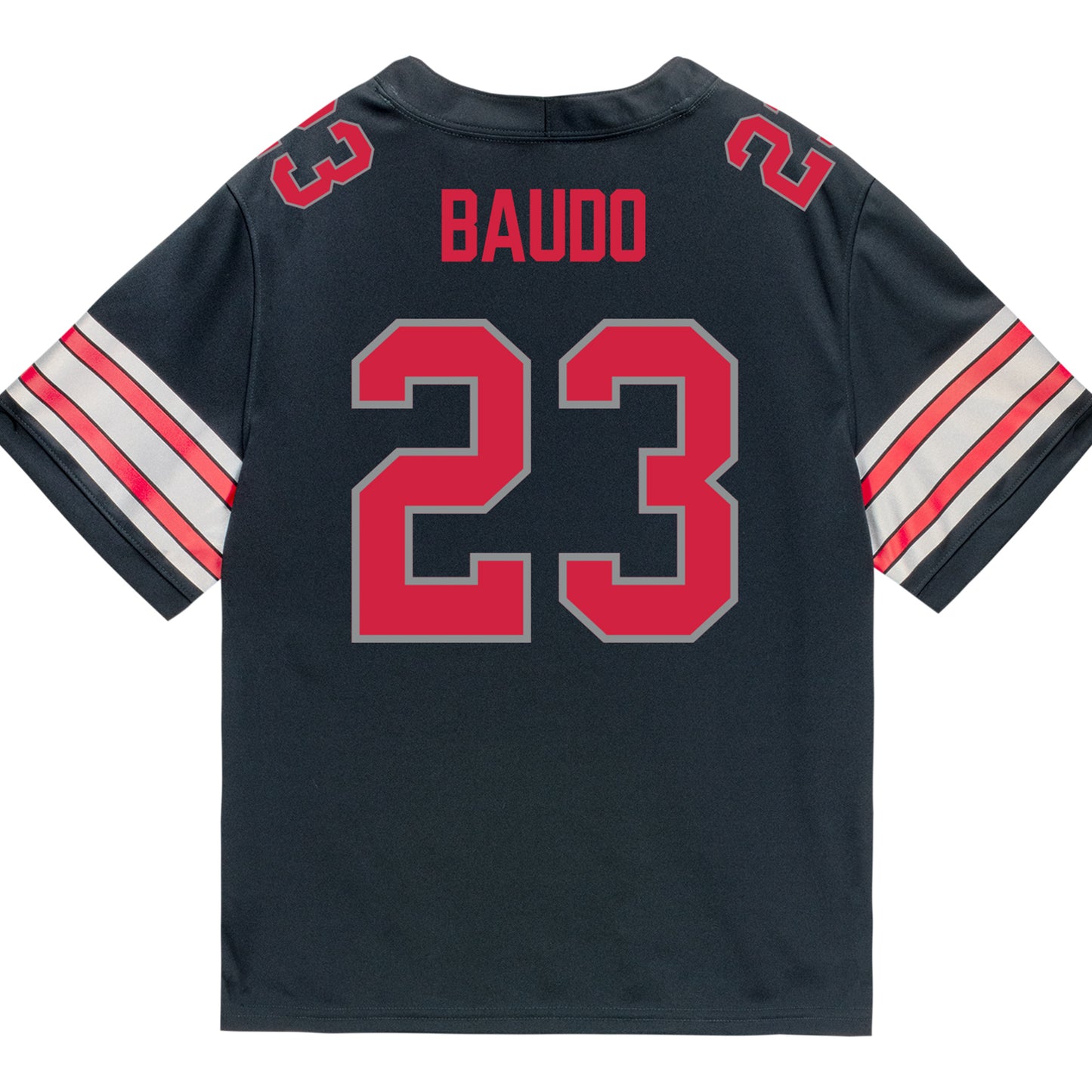 Ohio State Buckeyes Nike #23 Nathan Baudo Student Athlete Black Football Jersey