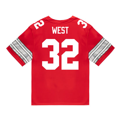 Ohio State Buckeyes Nike #32 Isaiah West Student Athlete Scarlet Football Jersey