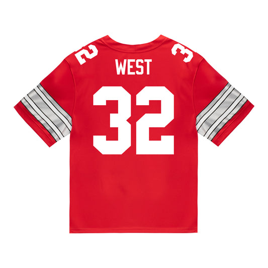 Ohio State Buckeyes Nike #32 Isaiah West Student Athlete Scarlet Football Jersey