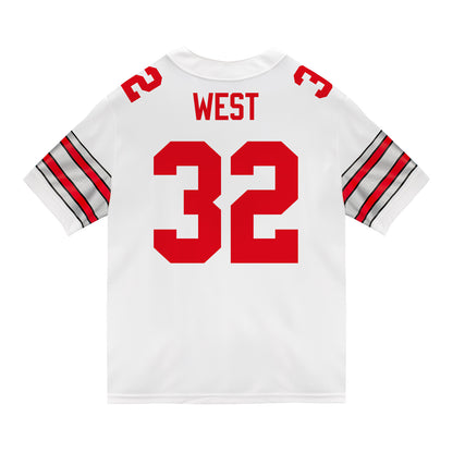 Ohio State Buckeyes Nike #32 Isaiah West Student Athlete White Football Jersey