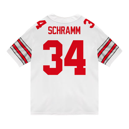 Ohio State Buckeyes Nike #34 Brennen Schramm Student Athlete White Football Jersey