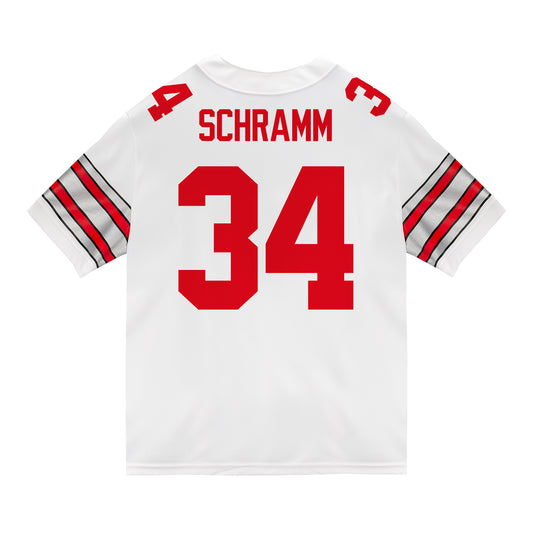 Ohio State Buckeyes Nike #34 Brennen Schramm Student Athlete White Football Jersey