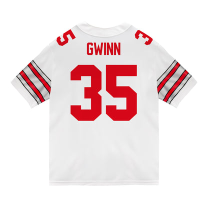 Ohio State Buckeyes Nike #35 Jaystin Gwinn Student Athlete White Football Jersey