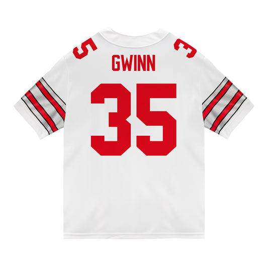 Ohio State Buckeyes Nike #35 Jaystin Gwinn Student Athlete White Football Jersey