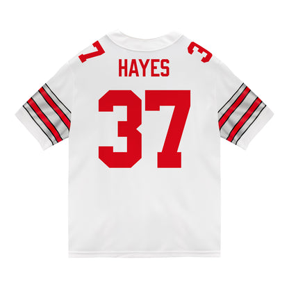 Ohio State Buckeyes Nike #37 Zach Hayes Student Athlete White Football Jersey