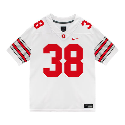 Ohio State Buckeyes Nike #38 Eli Riggs Student Athlete White Football Jersey