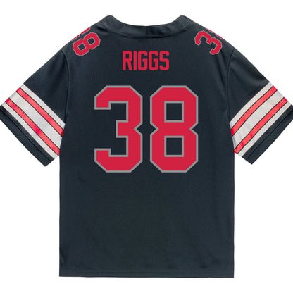 Ohio State Buckeyes Nike #38 Eli Riggs Student Athlete Black Football Jersey