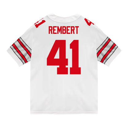Ohio State Buckeyes Nike #41 Braxton Rembert Student Athlete White Football Jersey