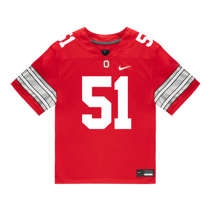 Ohio State Buckeyes Nike #51 Luke Montgomery Student Athlete Scarlet Football Jersey
