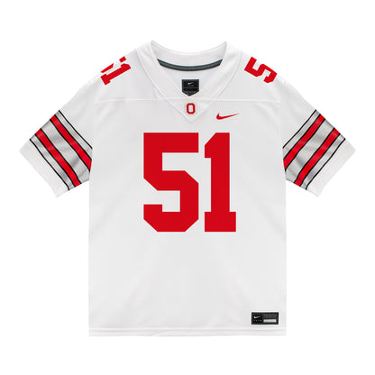 Ohio State Buckeyes Nike #51 Luke Montgomery Student Athlete White Football Jersey