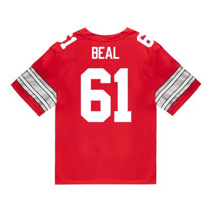 Ohio State Buckeyes Nike #61 Landon Beal Student Athlete Scarlet Football Jersey