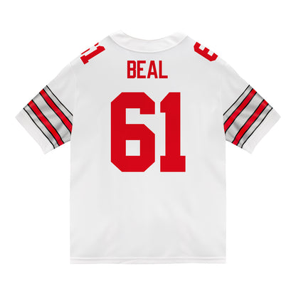 Ohio State Buckeyes Nike #61 Landon Beal Student Athlete White Football Jersey