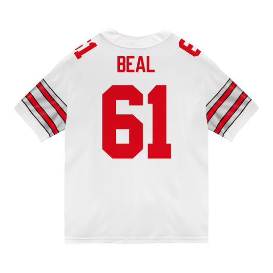 Ohio State Buckeyes Nike #61 Landon Beal Student Athlete White Football Jersey