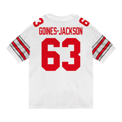 Ohio State Buckeyes Nike #63 Julian Goines-Jackson Student Athlete White Football Jersey