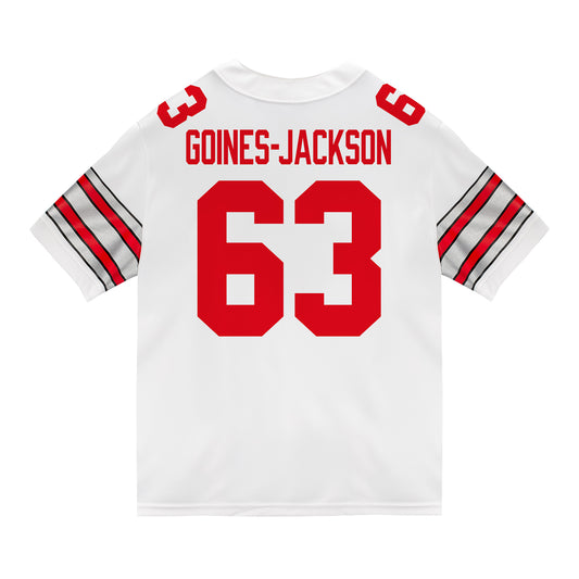 Ohio State Buckeyes Nike #63 Julian Goines-Jackson Student Athlete White Football Jersey