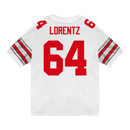 Ohio State Buckeyes Nike #64 Simon Lorentz Student Athlete White Football Jersey