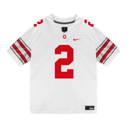Ohio State Buckeyes Nike #2 Legend Bey Student Athlete White Football Jersey