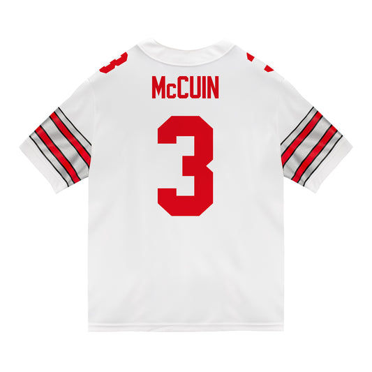 Ohio State Buckeyes Nike #3 Devin McCuin Student Athlete White Football Jersey