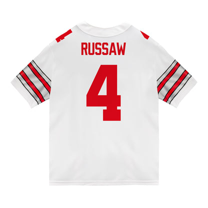 Ohio State Buckeyes Nike #4 Qua Russaw Student Athlete White Football Jersey