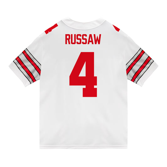 Ohio State Buckeyes Nike #4 Qua Russaw Student Athlete White Football Jersey